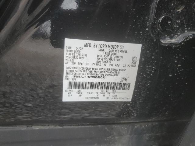 1FMSK7FH2NGB09093 2022 FORD EXPLORER
