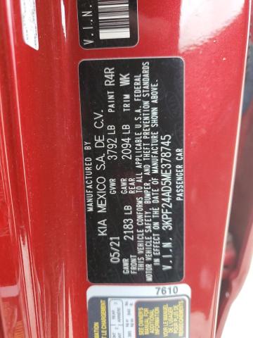 2021 KIA FORTE FE - 3KPF24AD5ME378745