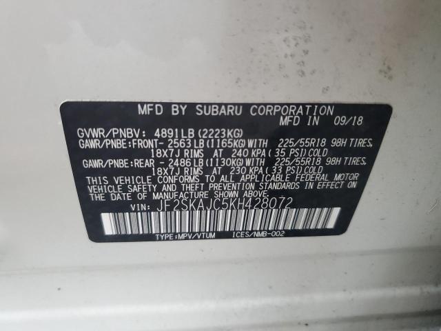 2019 SUBARU FORESTER S JF2SKAJC5KH428072