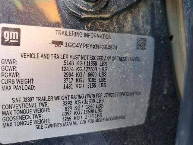 2022 CHEVROLET SILVERADO - 1GC4YPEYXNF364674