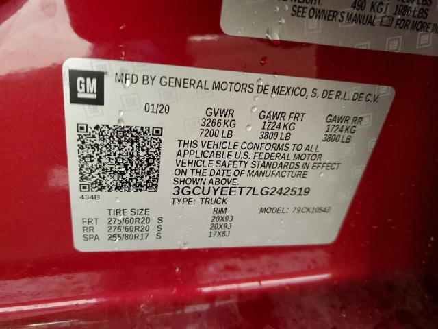 2020 CHEVROLET 1500 SILVE - 3GCUYEET7LG242519