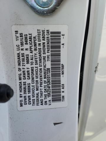 2019 HONDA INSIGHT EX 19XZE4F53KE017338