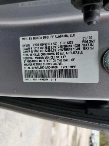2020 HONDA ODYSSEY EX - 5FNRL6H74LB047668
