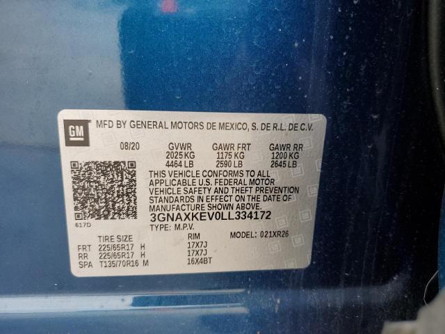 2020 CHEVROLET EQUINOX LT - 3GNAXKEV0LL334172