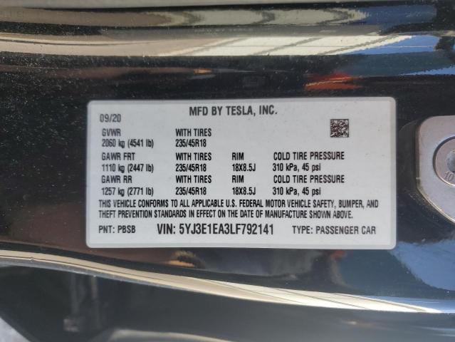 2020 TESLA MODEL 3 - 5YJ3E1EA3LF792141