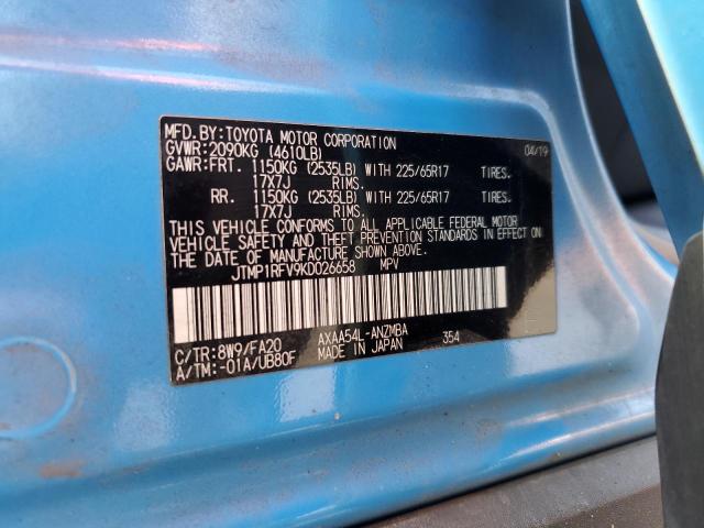 2019 TOYOTA RAV4 XLE - JTMP1RFV9KD026658