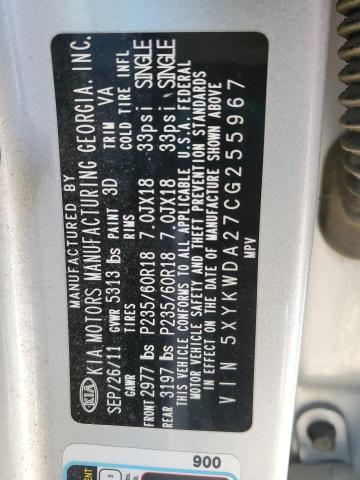 2012 KIA SORENTO SX - 5XYKWDA27CG255967