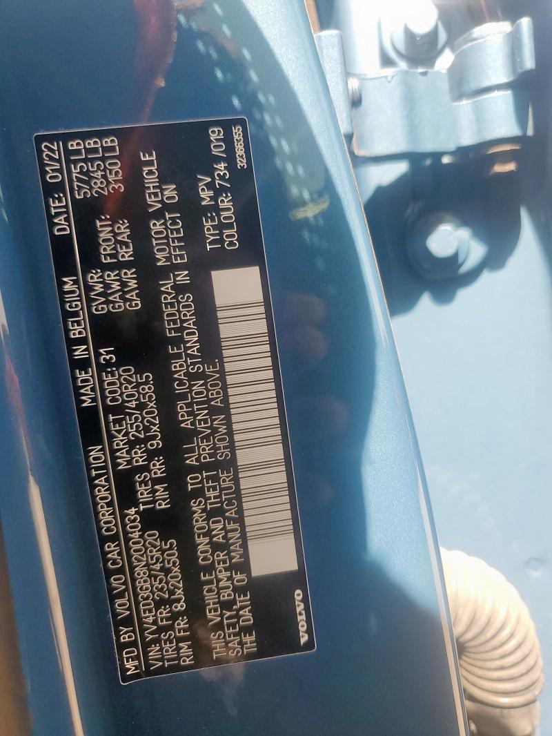 2022 VOLVO C40 P8 REC YV4ED3GB8N2004034
