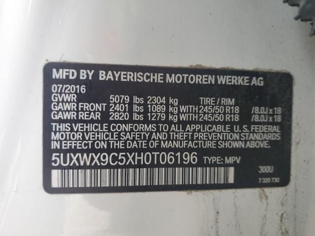 2017 BMW X3 XDRIVE2 - 5UXWX9C5XH0T06196