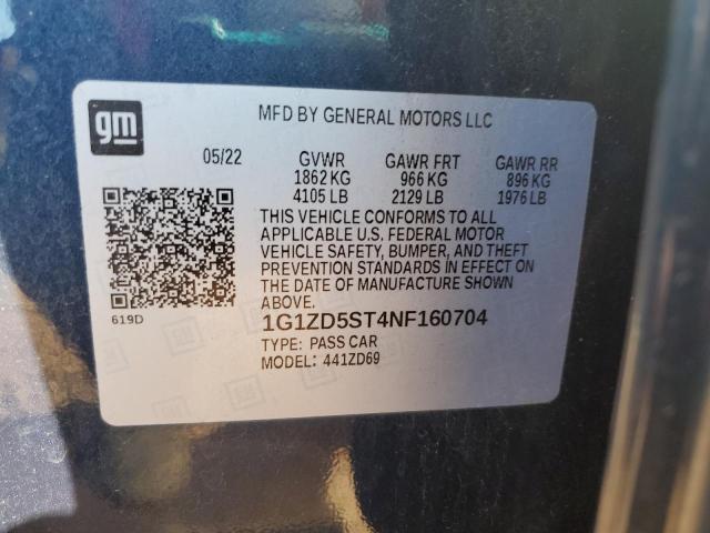 2022 CHEVROLET MALIBU LT - 1G1ZD5ST4NF160704