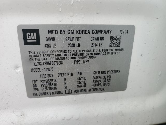 2015 CHEVROLET TRAX LTZ KL7CJTSB6FB070087