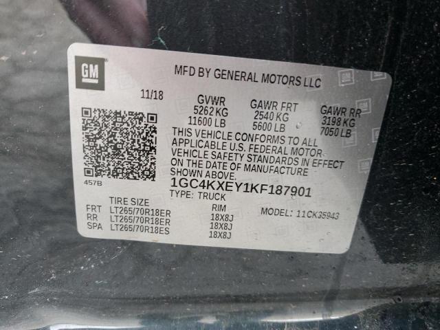 2019 CHEVROLET SILVERADO - 1GC4KXEY1KF187901