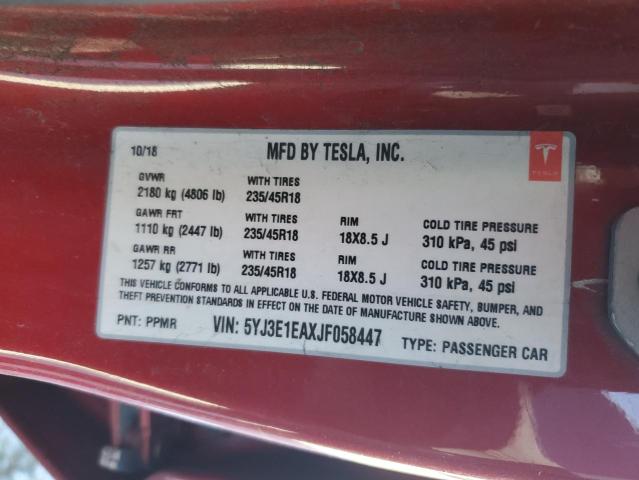 2018 TESLA MODEL 3 - 5YJ3E1EAXJF058447