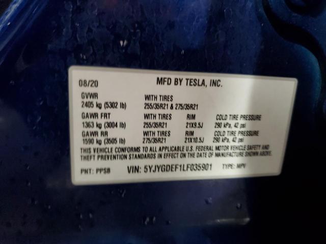 2020 TESLA MODEL Y - 5YJYGDEF1LF035901
