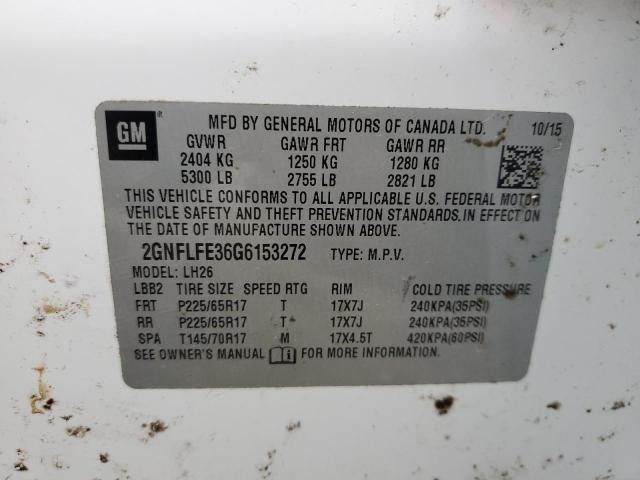 2016 CHEVROLET EQUINOX LT - 2GNFLFE36G6153272