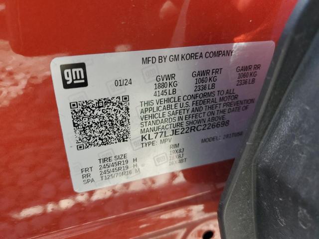 2024 CHEVROLET TRAX 2RS KL77LJE22RC226698