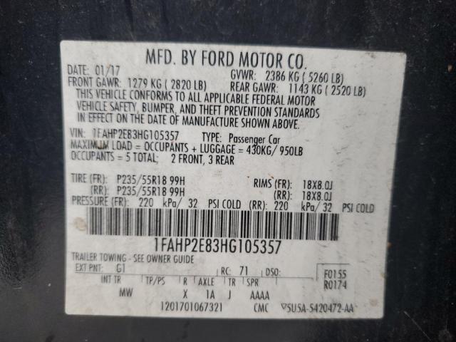 2017 FORD TAURUS SEL - 1FAHP2E83HG105357