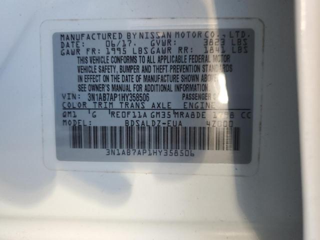 2017 NISSAN SENTRA S 3N1AB7AP1HY358506