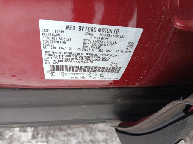 2020 FORD EXPLORER X - 1FMSK8DH3LGA93279