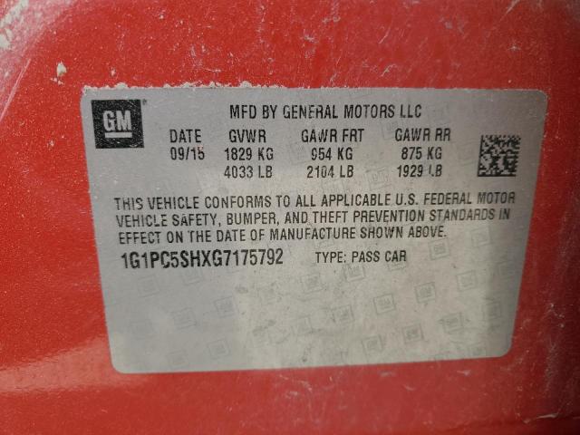 2016 CHEVROLET CRUZE LIMI - 1G1PC5SHXG7175792