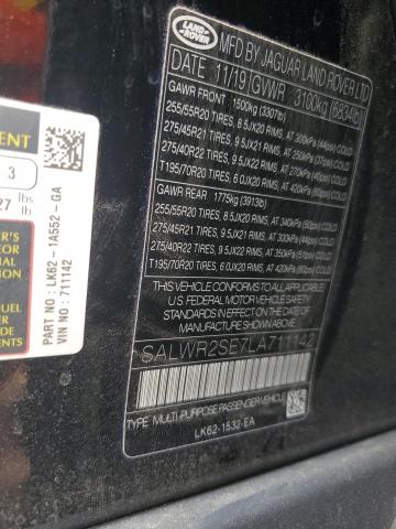 2020 LAND ROVER RANGE ROVE - SALWR2SE7LA711142