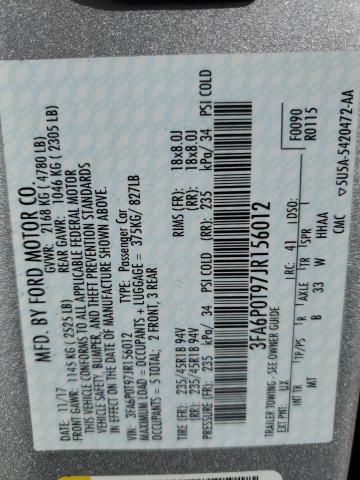 2018 FORD FUSION SE - 3FA6P0T97JR156012