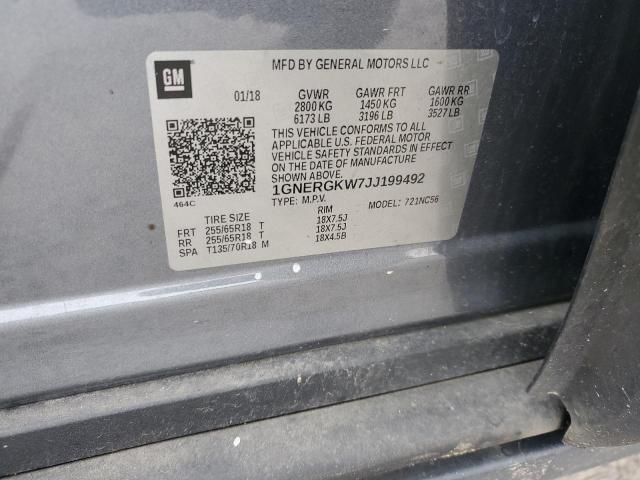 2018 CHEVROLET TRAVERSE L - 1GNERGKW7JJ199492