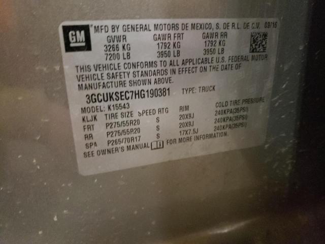 2017 CHEVROLET SILVERADO - 3GCUKSEC7HG190381