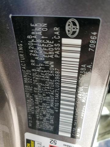 2020 TOYOTA CAMRY SE - 4T1G11AK7LU939687