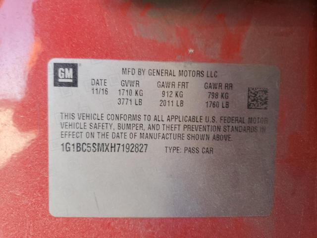 2017 CHEVROLET CRUZE LS - 1G1BC5SMXH7192827