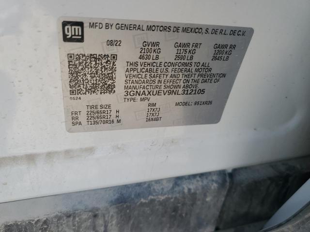 2022 CHEVROLET EQUINOX LT - 3GNAXUEV9NL312105