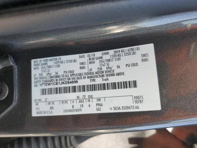 2018 FORD F150 SUPER - 1FTEW1CB1JKD84898