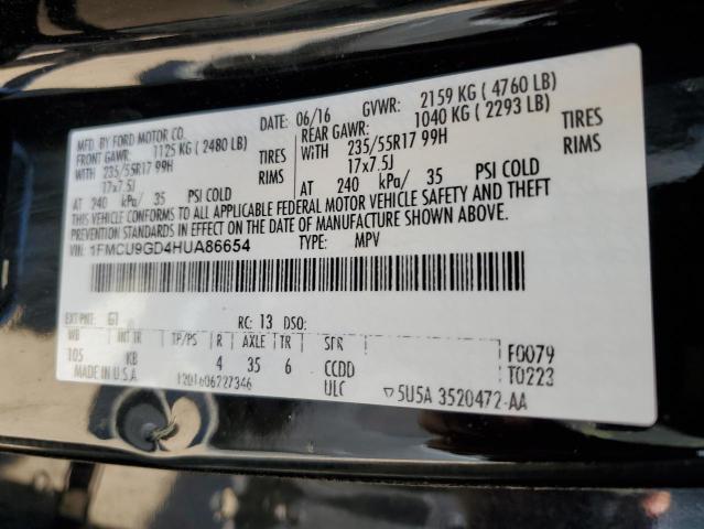 2017 FORD ESCAPE SE - 1FMCU9GD4HUA86654