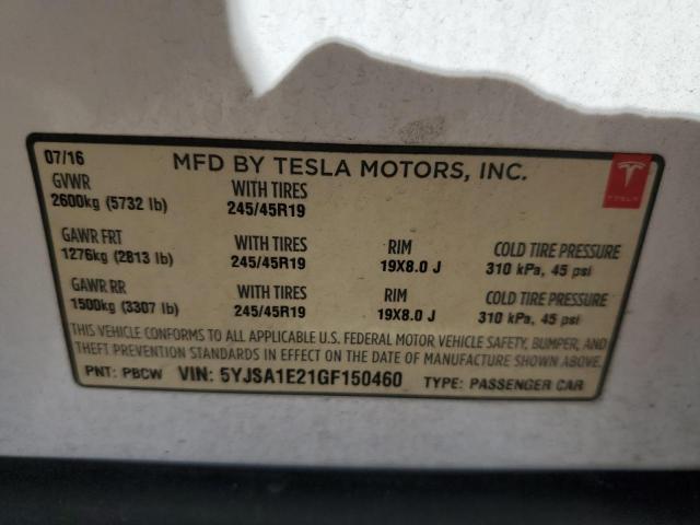 2016 TESLA MODEL S - 5YJSA1E21GF150460