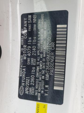 2021 HYUNDAI VELOSTER N KMHT36AH9MU011200