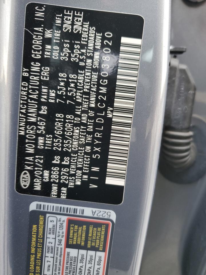 2021 Kia Sorento S to S , VIN: 5XYRLDLC2MG038020
