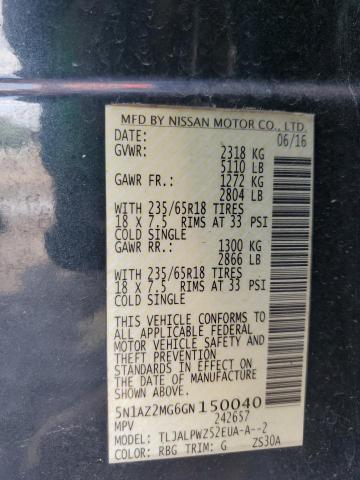2016 NISSAN MURANO S - 5N1AZ2MG6GN150040