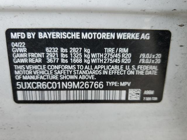 2022 BMW X5 XDRIVE4 - 5UXCR6C01N9M26766