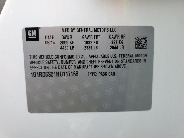 2017 CHEVROLET VOLT PREMI - 1G1RD6S51HU117168