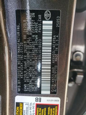 2020 TOYOTA AVALON LIM 4T1D21FB9LU016023