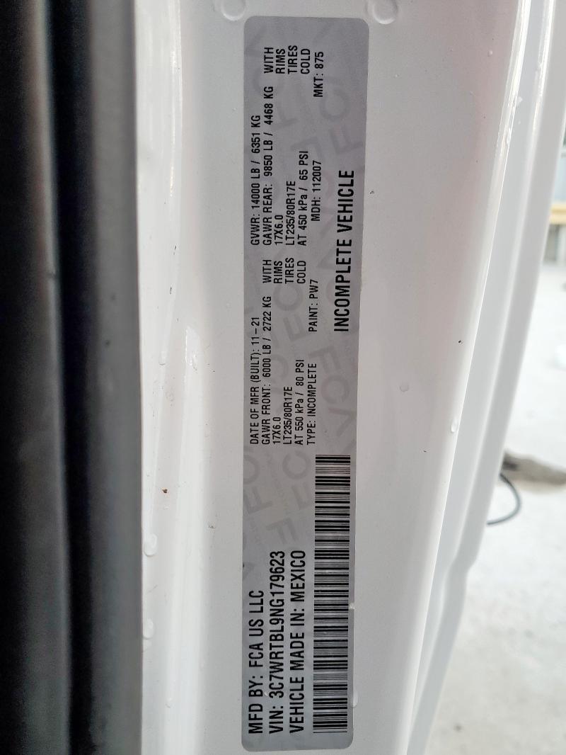 2022 DODGE RAM 3C7WRTBL9NG179623