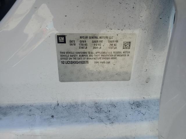 2016 CHEVROLET SONIC LT - 1G1JC5SHXG4162676