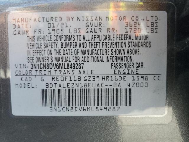 2021 NISSAN VERSA S - 3N1CN8DV6ML849287
