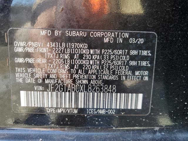 2020 SUBARU CROSSTREK - JF2GTABCXL8263848