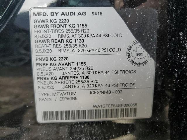 2016 AUDI Q3 PRESTIG WA1GFCFS4GR000865