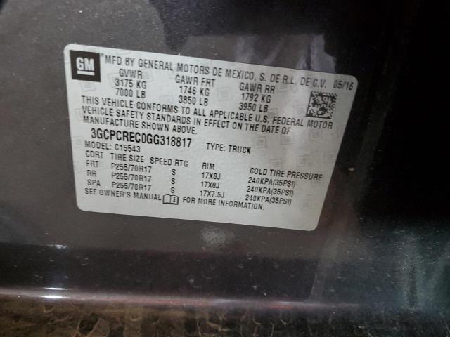 2016 CHEVROLET SILVERADO - 3GCPCREC0GG318817