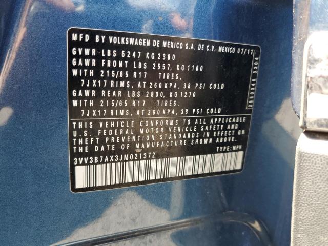 2018 VOLKSWAGEN TIGUAN SE - 3VV3B7AX3JM021372