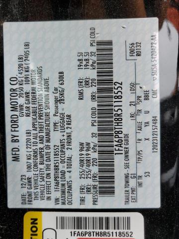 2024 FORD MUSTANG - 1FA6P8TH8R5118552