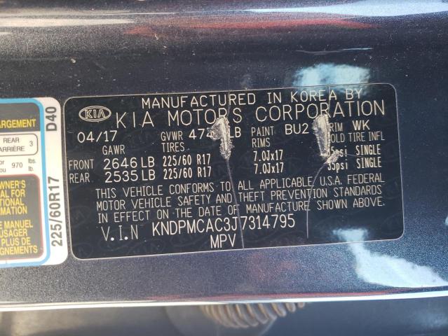 2018 KIA SPORTAGE L - KNDPMCAC3J7314795