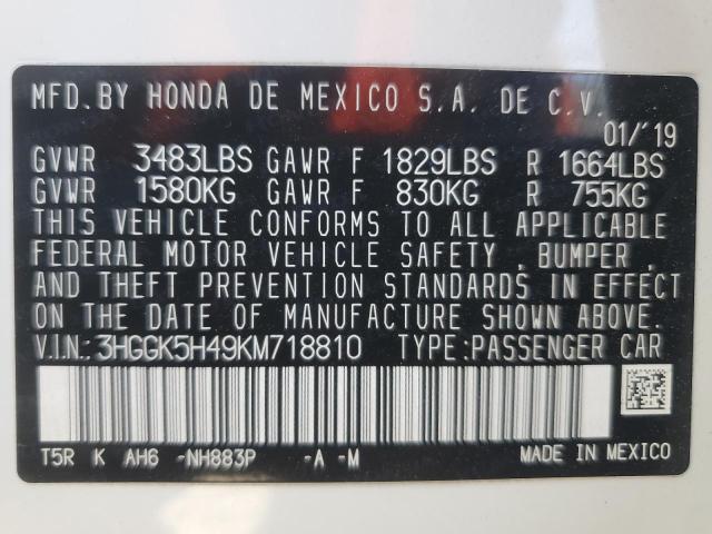 2019 HONDA FIT LX 3HGGK5H49KM718810